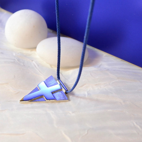 Greek Flag Silver Pendant