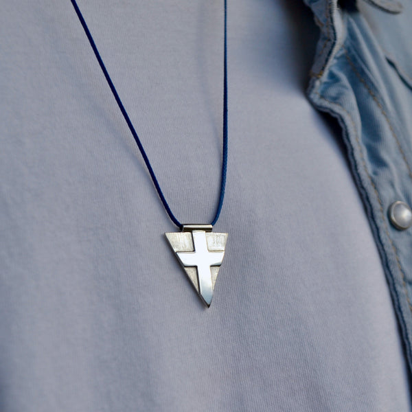 Greek Flag Silver Pendant