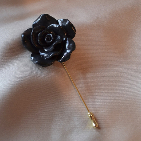 Black Flower Pin