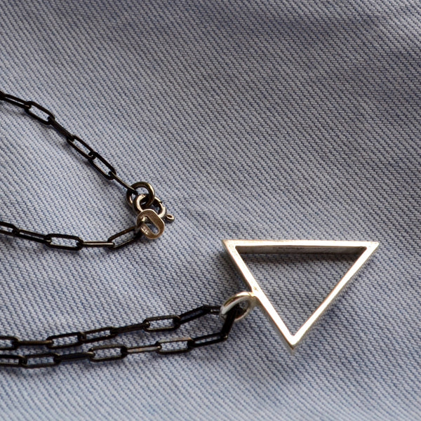 Minimal silver Triangle  Balance Necklace