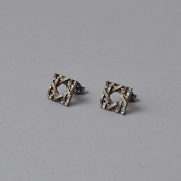 Silver RatTan Small Earrings
