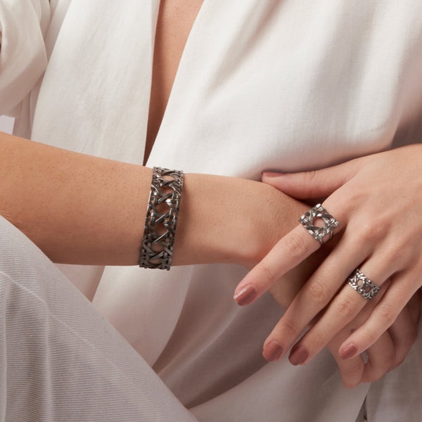 Bracelet Handmade in Rattan Design ~ Luxury Arm Cuff