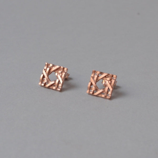 Silver RatTan Small Earrings