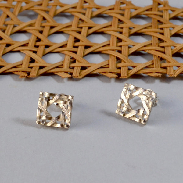 Silver RatTan Small Earrings
