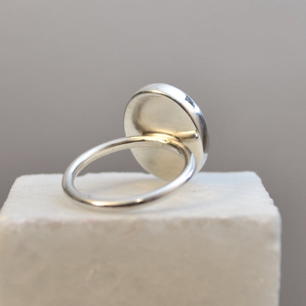 Red Agate Statement Silver Ring