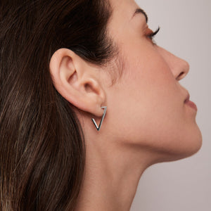Silver triangle earrings discount