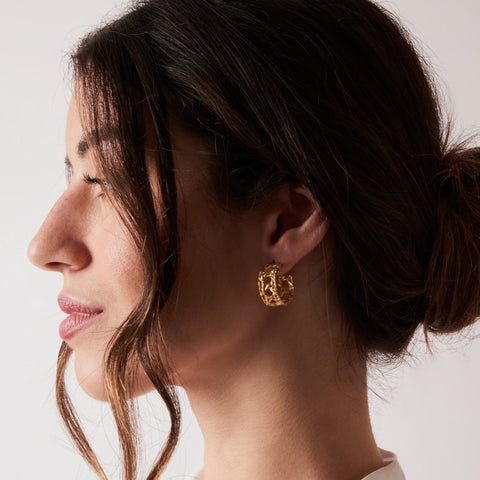 Rattan Small Hoops