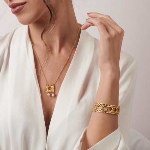 Bracelet Handmade in Rattan Design ~ Luxury Arm Cuff
