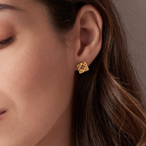 Silver RatTan Small Earrings
