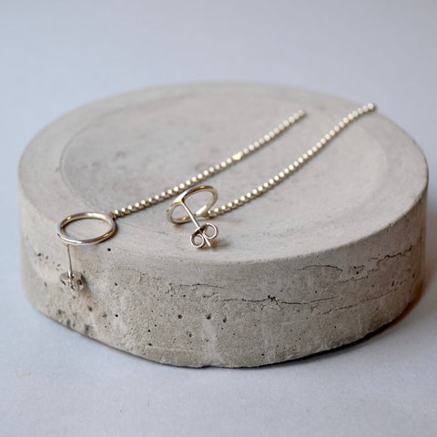 Long Silver Chain Earrings