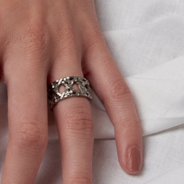 Rattan Design Handmade Band Ring