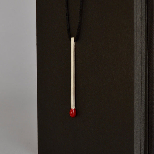 Unique Handmade Silver Match Pendant