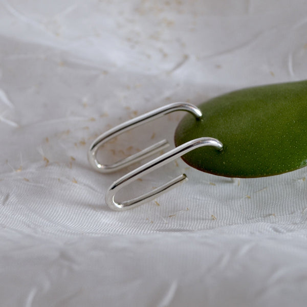 Minimal Hook Silver Earrings