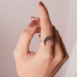 Crescent Moon Silver Ring