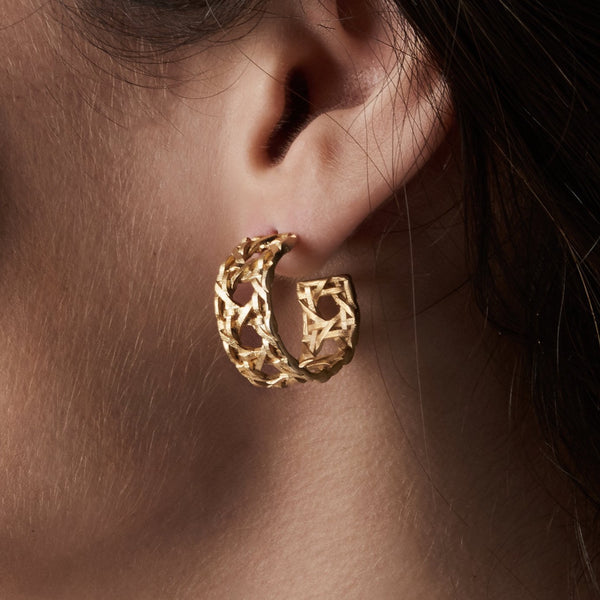 Rattan Small Hoops