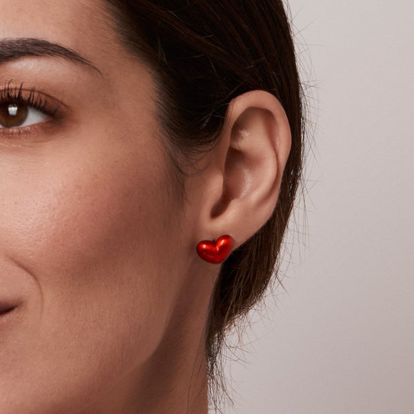 Red Heart Silver Studs