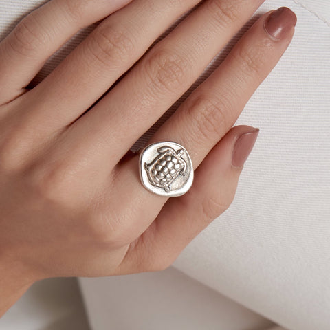 Silver Stater of Aegina ~Turtle Coin Ring