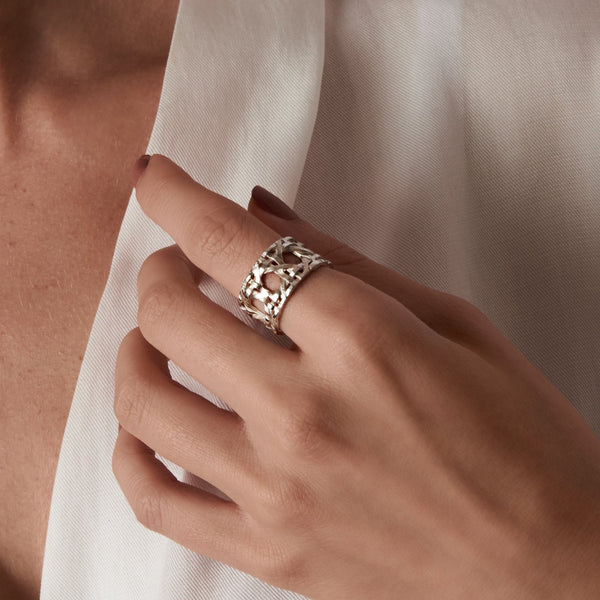 Rattan Design Handmade Band Ring