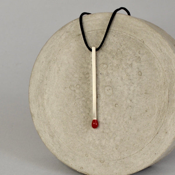 Unique Handmade Silver Match Pendant