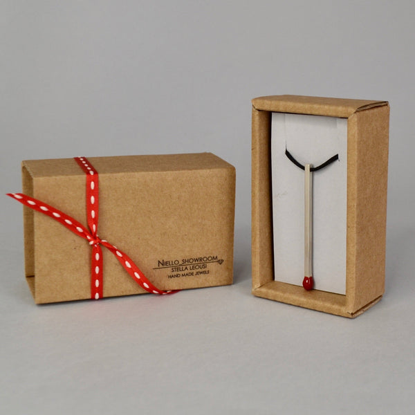 Unique Handmade Silver Match Pendant