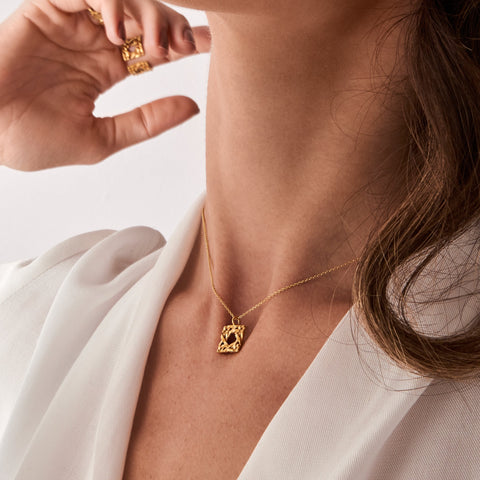 Mini RatTan Square Pendant
