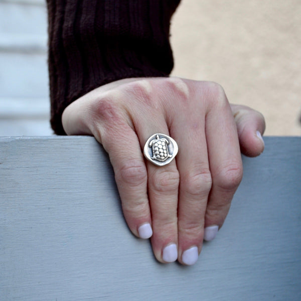 Silver Stater of Aegina ~Turtle Coin Ring