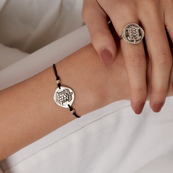 Ancient Greek coin  Silver Turtle Bracelet